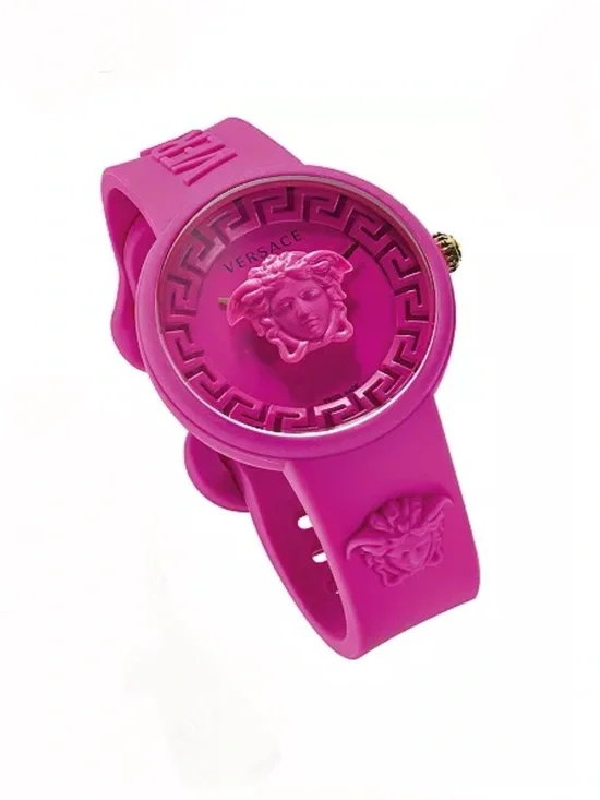 Versace Swiss Pop RARE Pink Medusa Silicon Watch SET - Picture 3 of 13